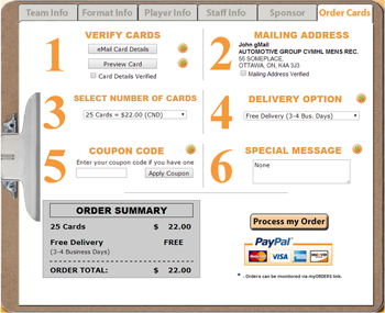 Order Cards Tab